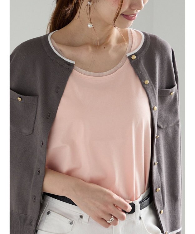 Te chichi チュールトリムタンクトップ ピンク