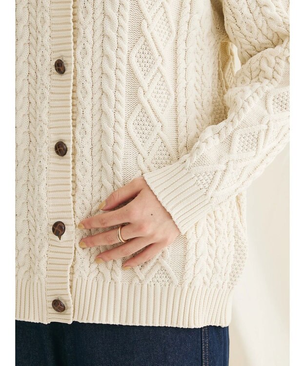 CRAFT STANDARD BOUTIQUE リサイクルポリエステルケーブルカーディガン Ivory