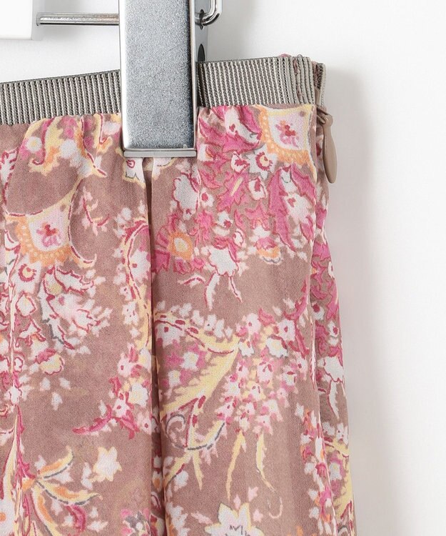 自由区 【速乾性・放湿性・防シワ性】サラサプリント タックスカート ブラウン系5