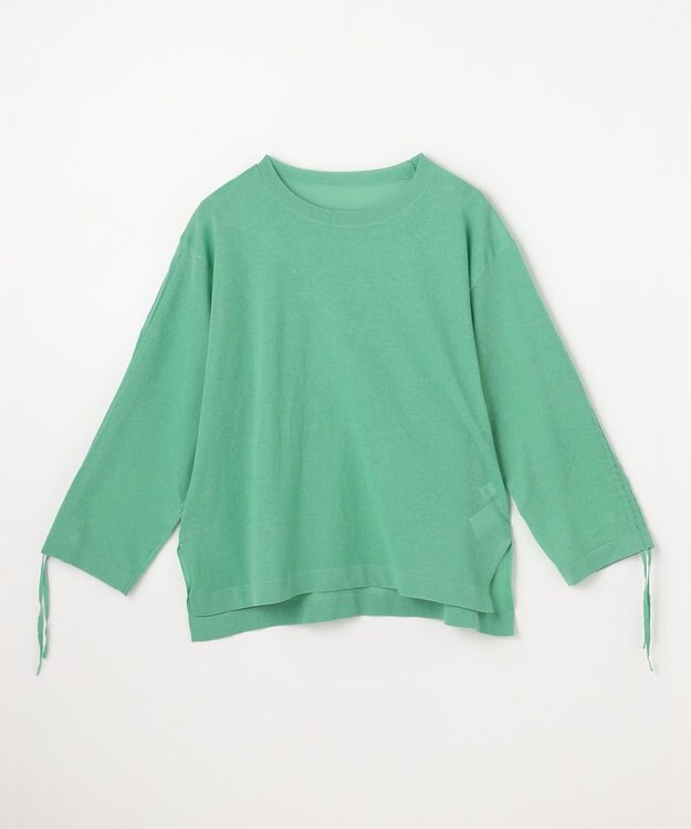 ANY L シアーシャーリングスリーブニット グリーン