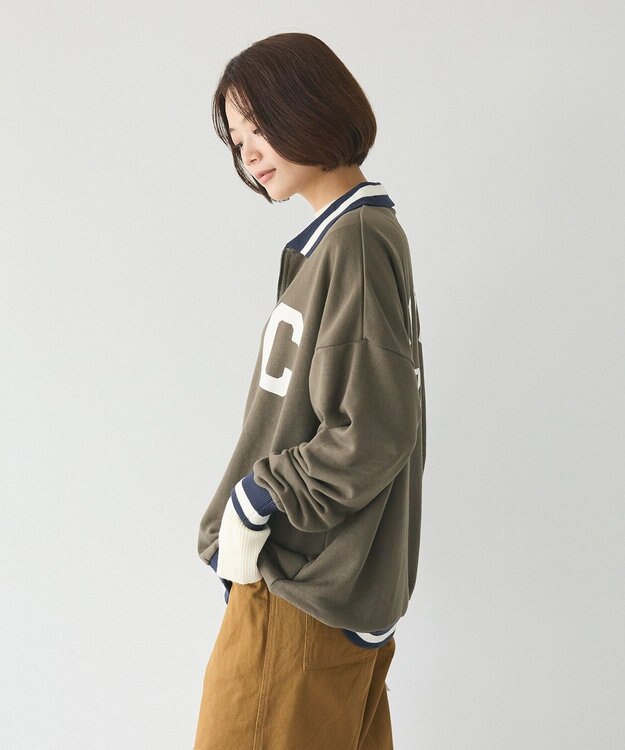 CRAFT STANDARD BOUTIQUE 【ユニセックス】裏毛ハーフジップスウェット Khaki
