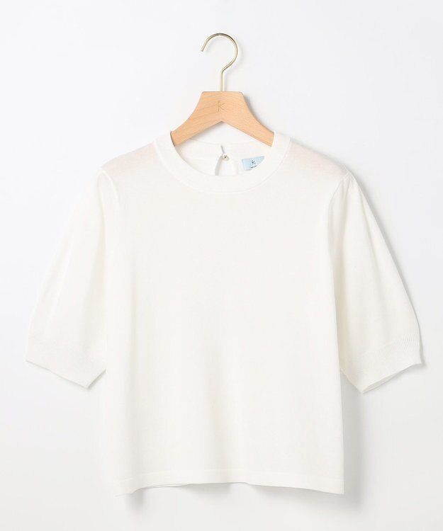 組曲 【先行予約】シアー ニット５分袖 プルオーバー ホワイト系