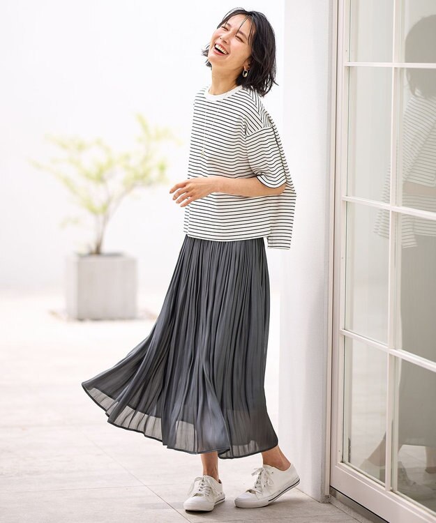 ANY L フライスワイドTシャツ ボーダー