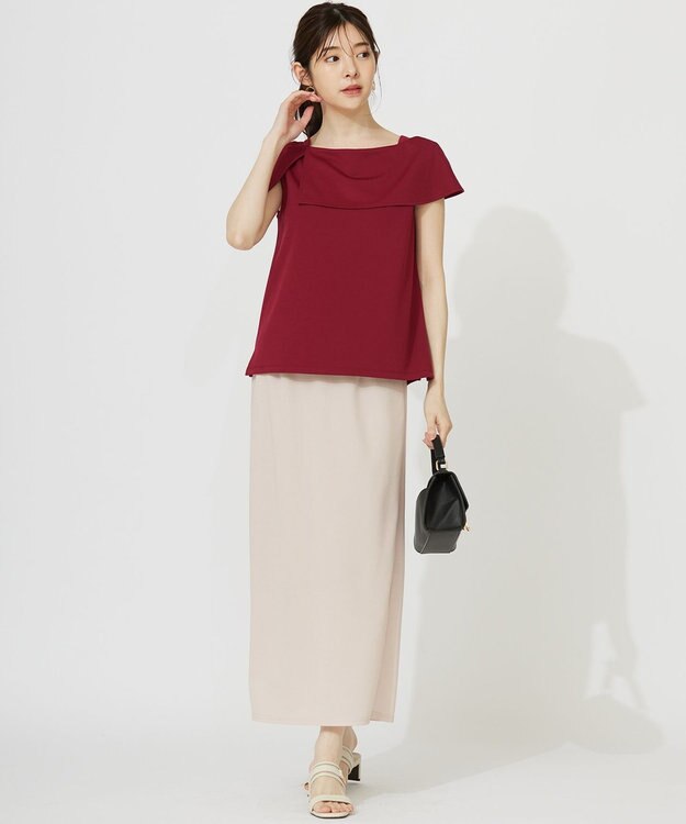 ANY SIS L ケープディテール カットソー レッド