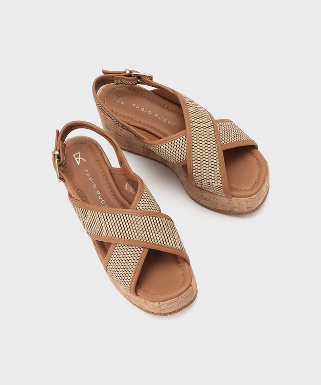 GRACE CONTINENTAL FABIO RUSCONI クロスサンダル ベージュ