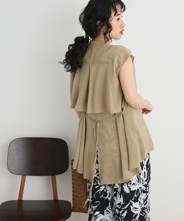 CRAFT STANDARD BOUTIQUE ヴィンテージボイルバックデザインブラウス Beige