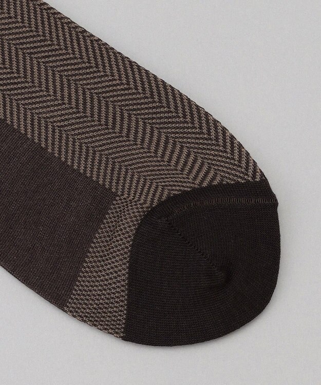 GOTAIRIKU 蒸れにくい/高耐久【日本製/ビジカジ兼用/定番】オリジナル コーデュラ混 ソックス_ヘリンボーン柄 ダークブラウン系8