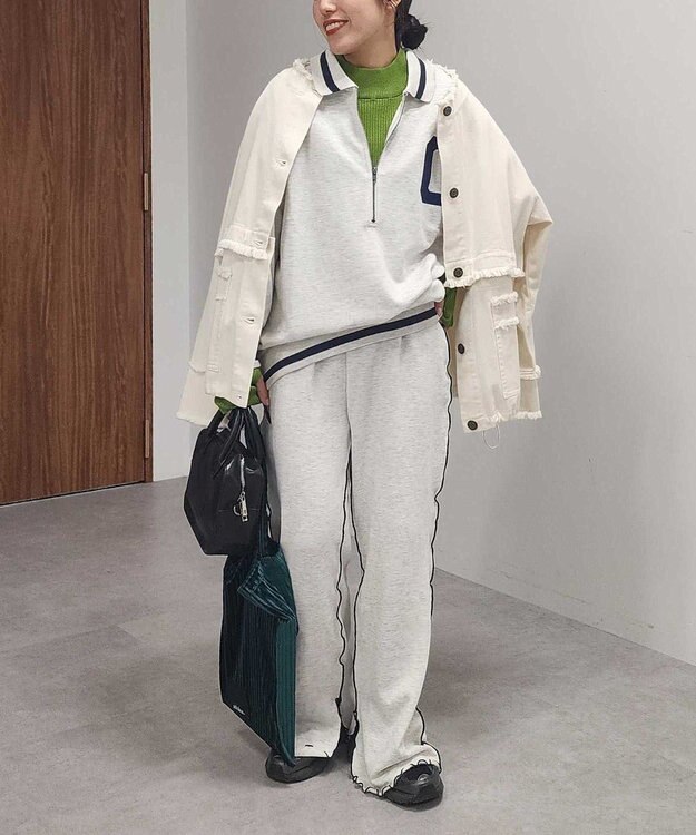 CRAFT STANDARD BOUTIQUE 【ユニセックス】裏毛ハーフジップスウェット Oatmeal