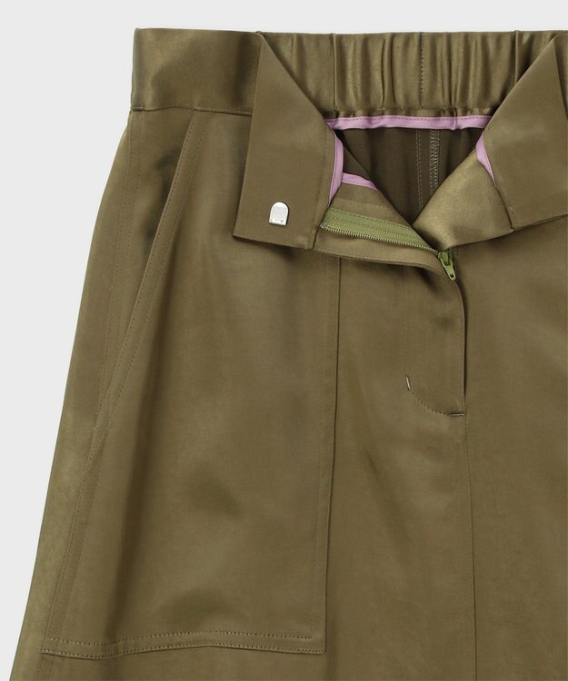 Paul Smith サテン ミリタリー スカート カーキ