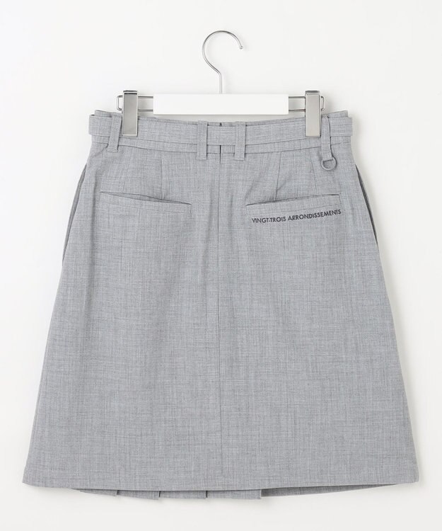 23区GOLF 【WOMEN】ベルト付き プリーツスカート ライトグレー系