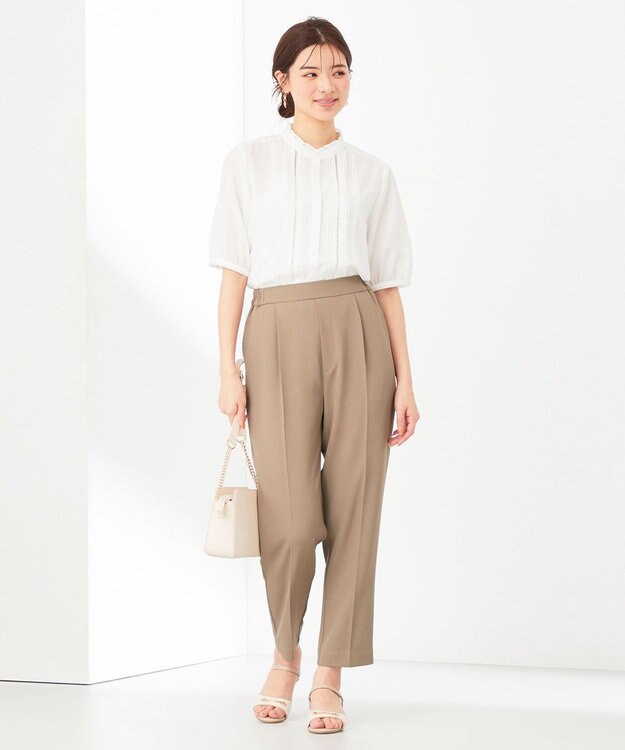 ANY SIS L 【接触冷感＆UVカット】サラキレイ テーパードパンツ ライトモカ