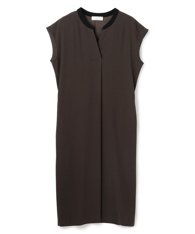 BEIGE， 【Lsize・セットアップ対応】CINDY / 配色ネック フレンチドレス Brown ×Black