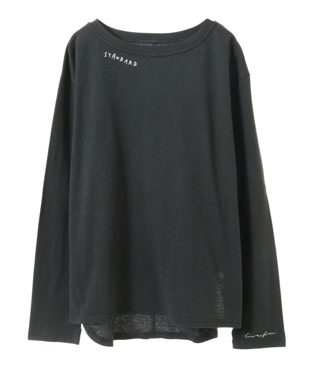 CRAFT STANDARD BOUTIQUE ラメ天竺刺繍ロンTEE Charcoal Gray