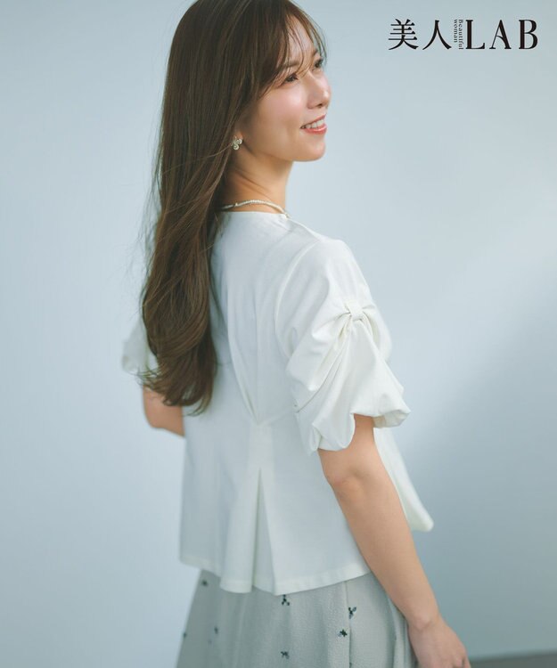 組曲 S 【美人LABコラボ】ビューティーファンクションジャージー パールコルセットトップス アイボリー系