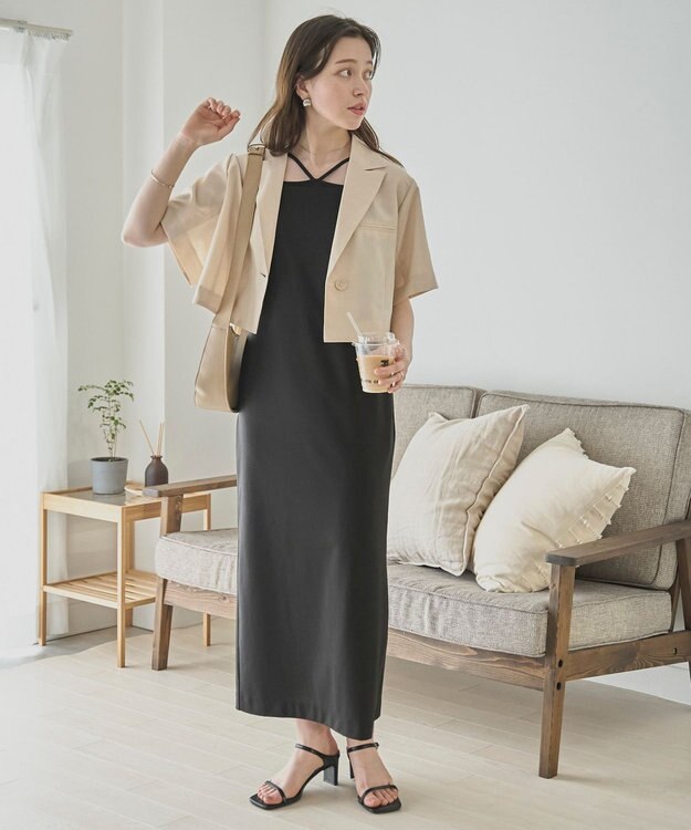 WEGO 【SETUP可】リネンライクショートシャツジャケット ナチュラル