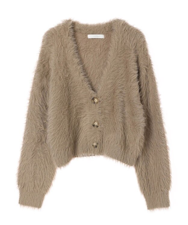 Green Parks ・Ｐｅｔｉｔ　Ｆｌｅｕｒ　シャギーニットカーディガン Gray Beige