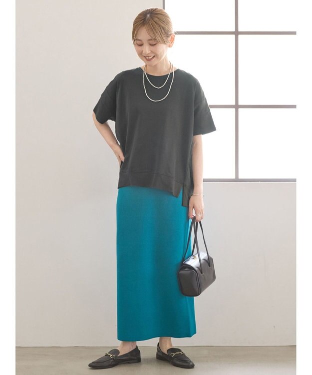 AMERICAN HOLIC ミラノリブニットタイトスカート Blue Green