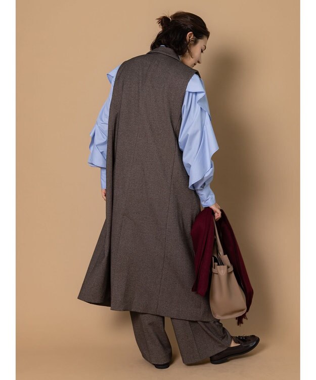 Te chichi ツイードワイドパンツ（セットアップ可） ブラウン