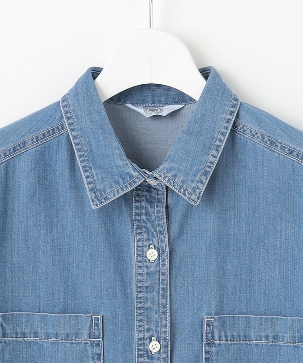 J.PRESS LADIES 【洗える】5ozバージラコンパクト デニムシャツ ユーズド系