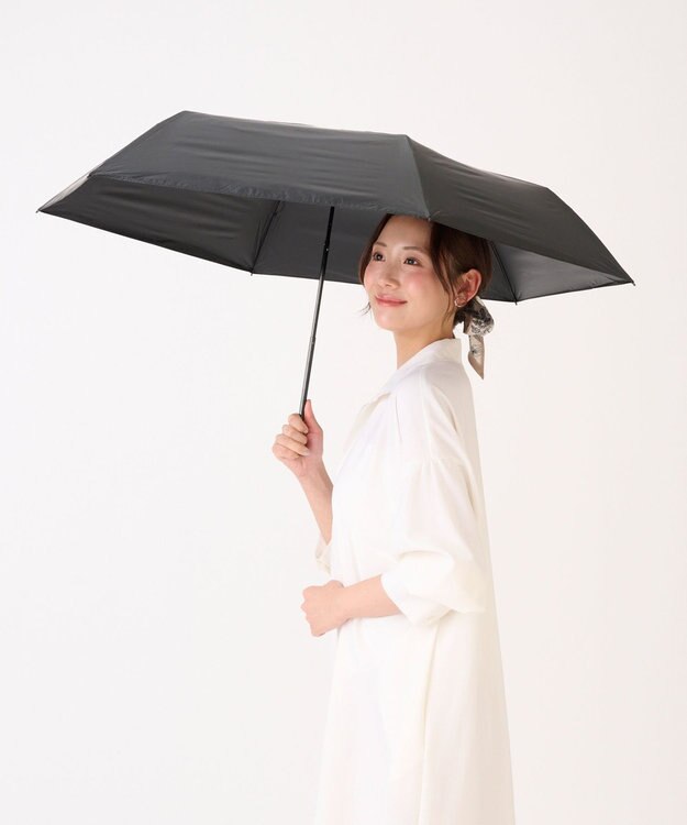 MOONBAT 【遮光100％/超軽量/耐久性】マジで軽い傘 晴雨兼用 折りたたみ日傘 マジカルテックプロテクション Tough W rib 55cm ブラック
