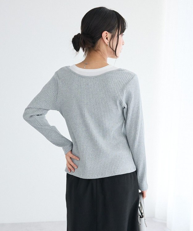 CRAFT STANDARD BOUTIQUE 2点セット / スクープネックカーディガン+タンクトップ Gray Mixture