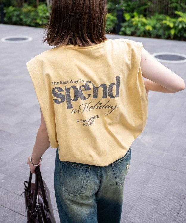 WEGO ヴィンテージウォッシュタックノースリーブT マスタード