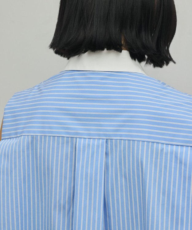 GRACE CONTINENTAL ビジューノースリーブシャツ ストライプ