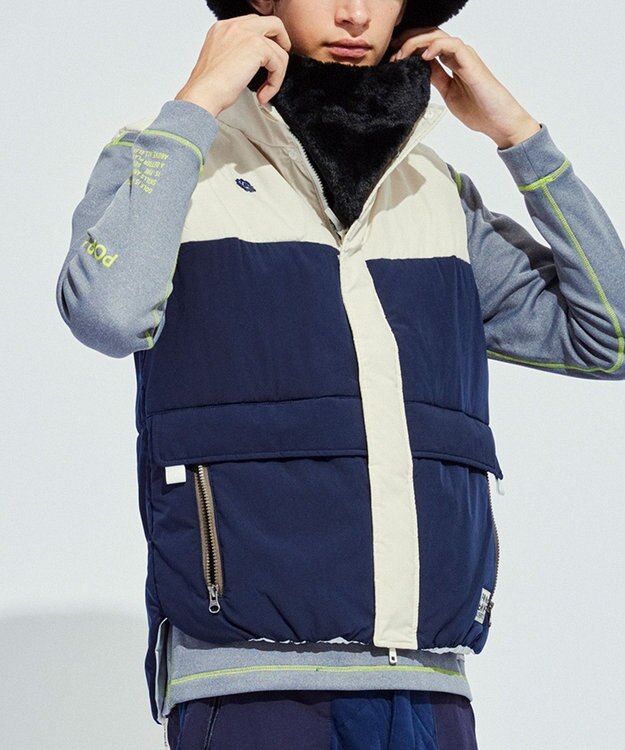 PW CIRCULUS 【手軽に防寒】【MEN】中綿ベスト ネイビー系