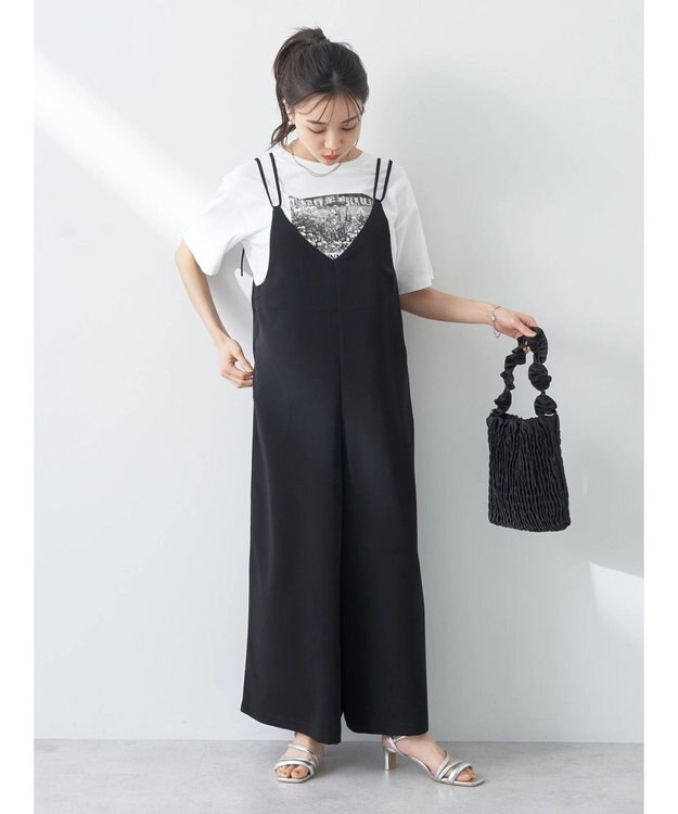 earth music&ecology リボンコンビネゾン Black