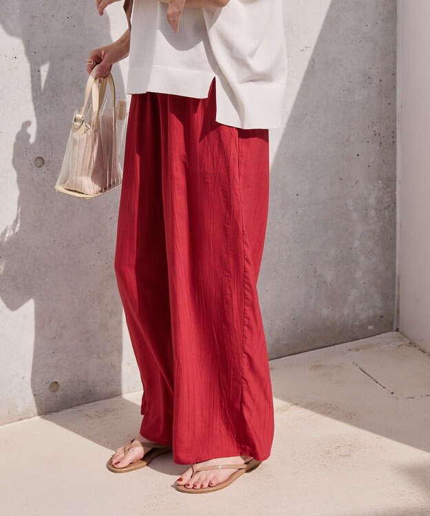 AMERICAN HOLIC 【先行予約】【WEB限定】接触冷感ワッシャーイージーパンツ Red