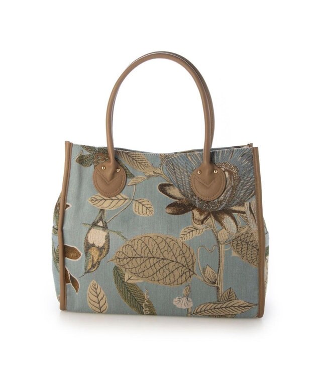 UNBILLION カシュカシュ cachecache / ジャガードスクエアトート ライトブルー