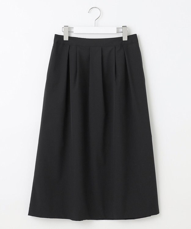 J.PRESS LADIES 【洗える】SOLO ECOタフタ タック スカート ブラック系
