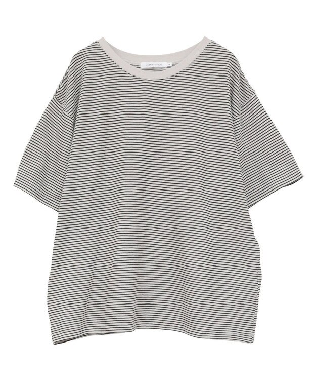 AMERICAN HOLIC 【2点セット】レイヤードボーダーＴワンピース Black