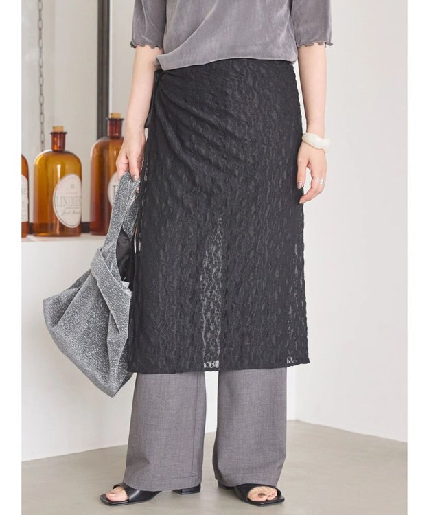 AMERICAN HOLIC レースラップスカート Black