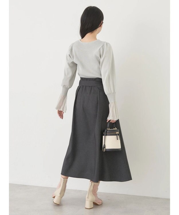 earth music&ecology 袖ポイントニットプルオーバー Ice Gray