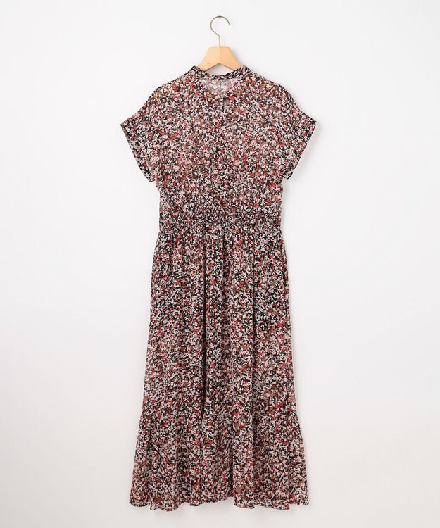 組曲 【先行予約】インプレッションフラワープリント フレアワンピース ピンクフラワー系