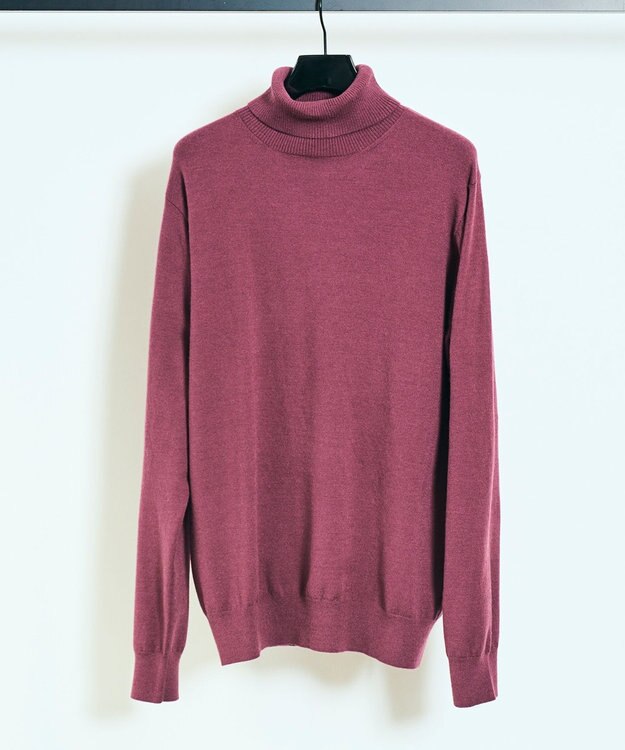 UNFILO MENS 【男女兼用】ライトウォームタートルネックニット ボルドー