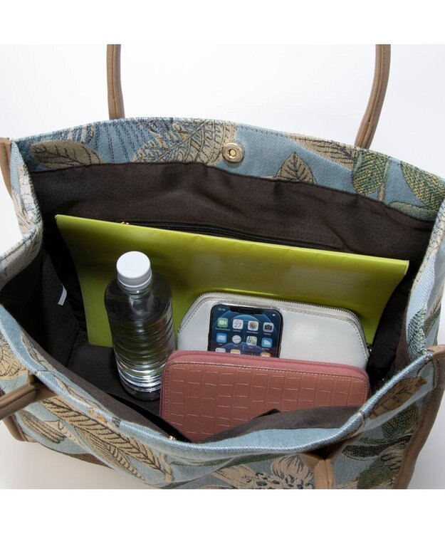 UNBILLION カシュカシュ cachecache / ジャガードスクエアトート ライトブルー