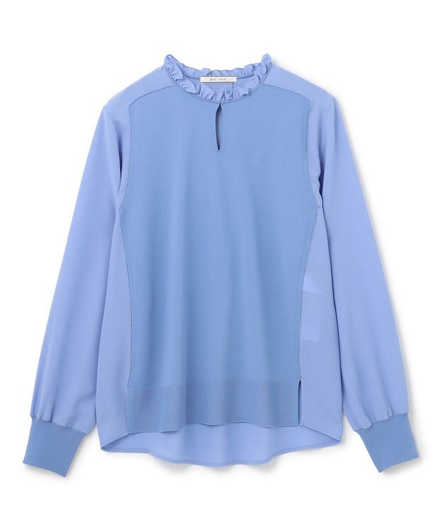 BEIGE， CLARISSE / タイニーフリルニット Sax