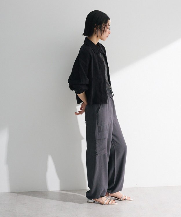 Green Parks ・ＳＵＧＡＲ　ＳＰＯＯＮ　カットレースショートシャツ Black