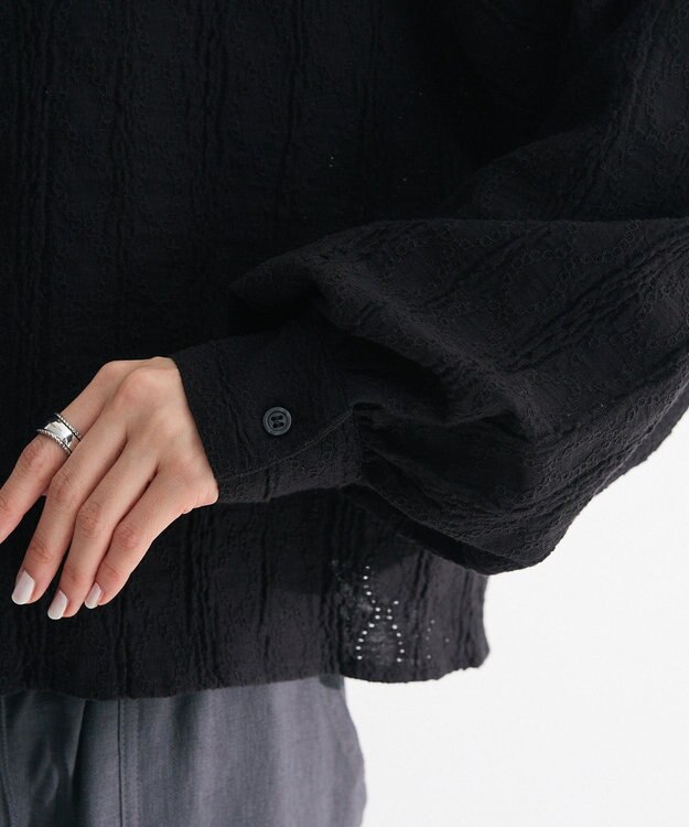 Green Parks ・ＳＵＧＡＲ　ＳＰＯＯＮ　カットレースショートシャツ Black