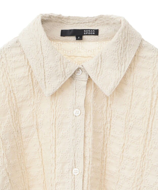 Green Parks ・ＳＵＧＡＲ　ＳＰＯＯＮ　カットレースショートシャツ Yellow