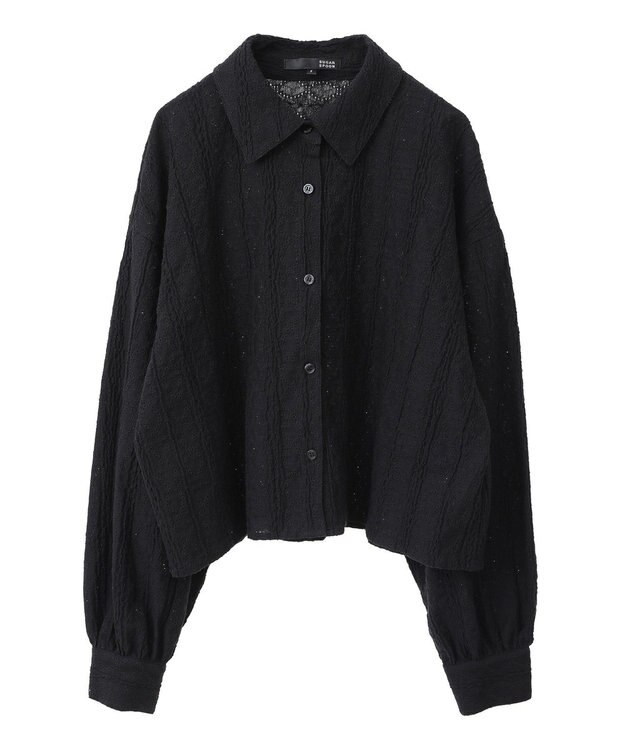 Green Parks ・ＳＵＧＡＲ　ＳＰＯＯＮ　カットレースショートシャツ Black