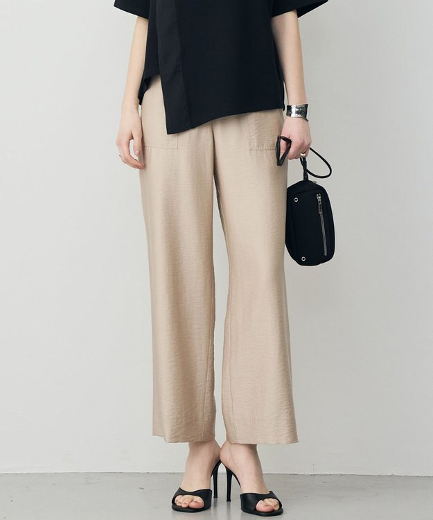 ICB L 【先行予約】ワッシャーツイル ワイドストレートパンツ ベージュ