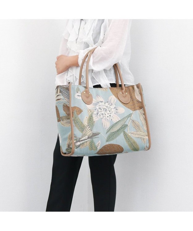 UNBILLION カシュカシュ cachecache / ジャガードスクエアトート ライトブルー