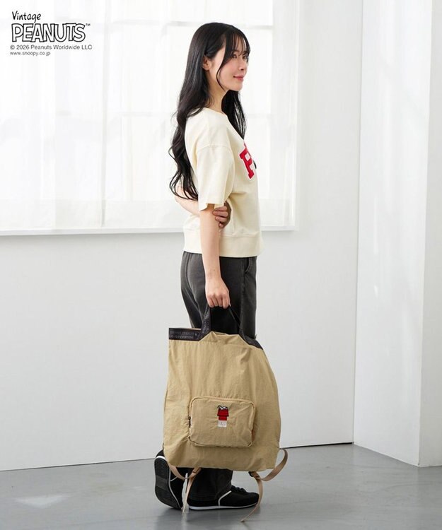 ROOTOTE 8506【ルートート】スヌーピー IP.メッケル.ピーナッツ-1D 03：ベージュ