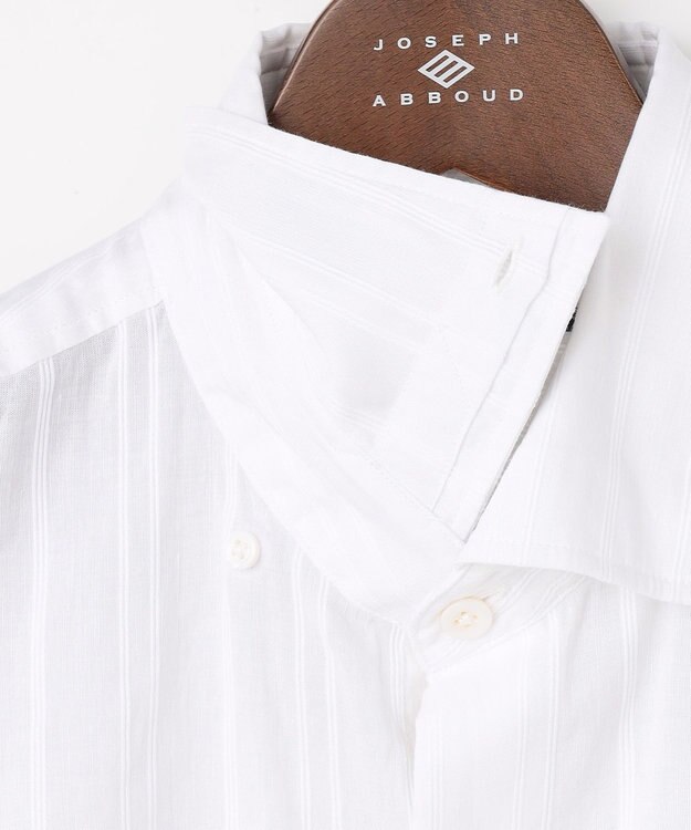 JOSEPH ABBOUD 【リネンブレンド】コットンリネン ボイルコード シャツ ホワイト系1