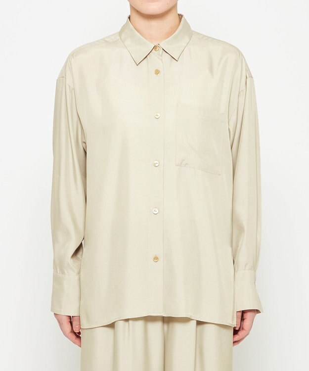 uncrave フィブリルシャンブレー ミドルシャツ ライトベージュ