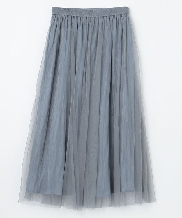 ANY 【ウエストゴム】シャイニーチュールスカート ライトブルー