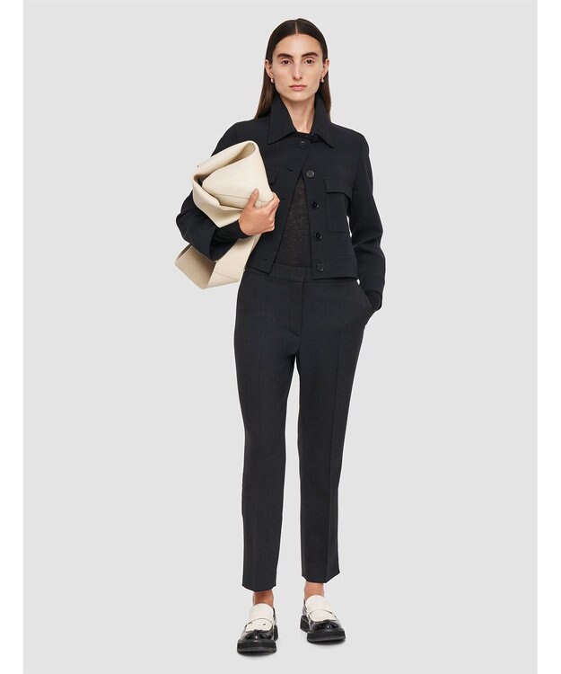 JOSEPH テーラリングクレープ　スリムトラウザーズ Black